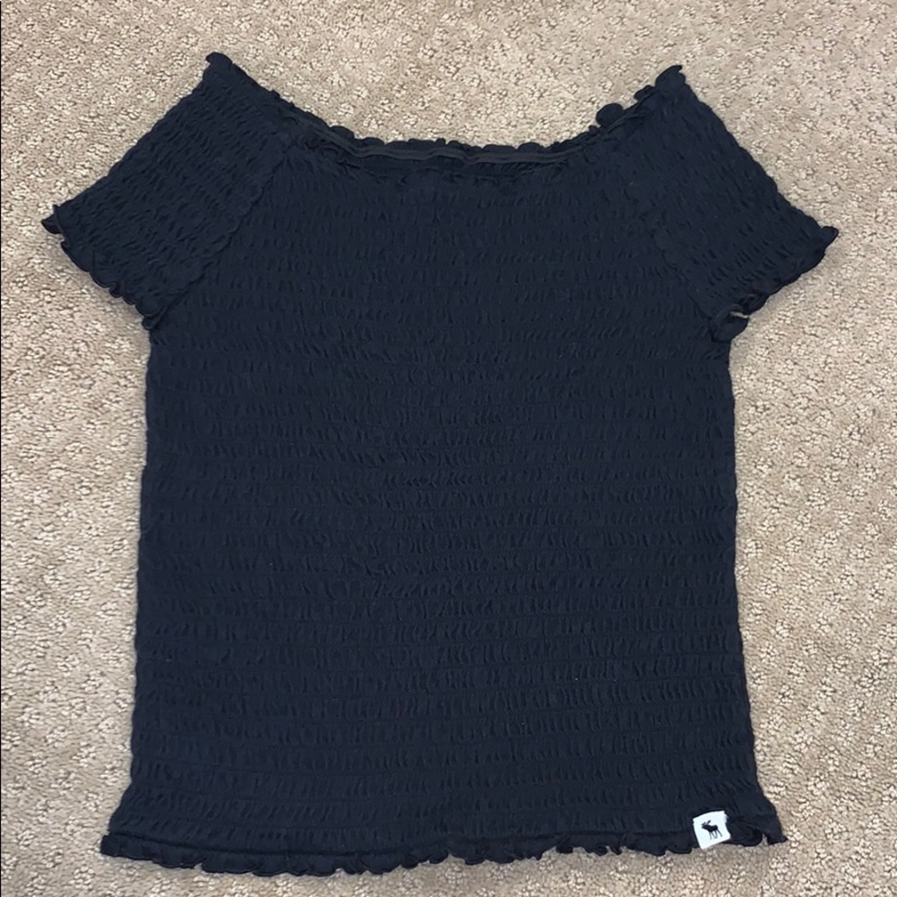 abercrombie black off the shoulder shirt